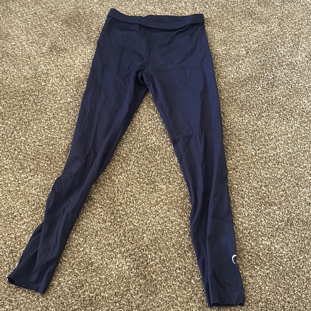 Girls ZYIA navy scalloped leggings